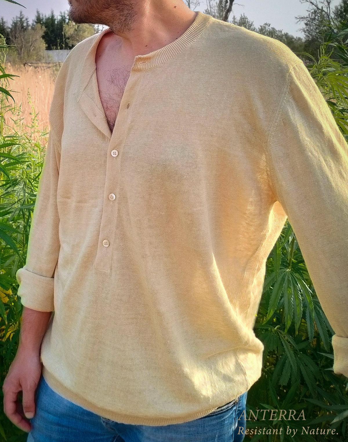 Maglia in Canapa 100% – Collo Coreano